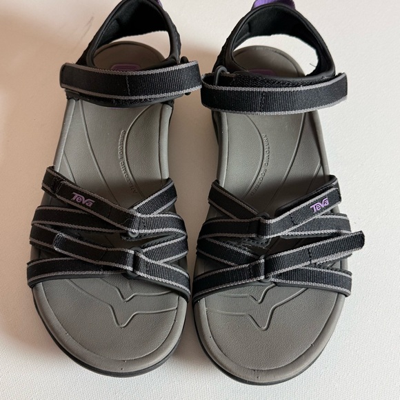 Teva Women's Hiking Sandals Black Gray Purple Size 10 Adjustable Sport Outdoor - Picture 8 of 9